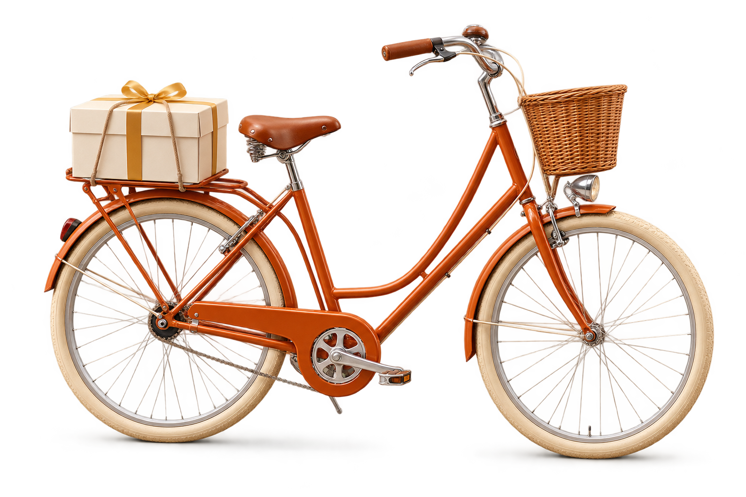 Medovik qutisini yetkazuvchi velosiped